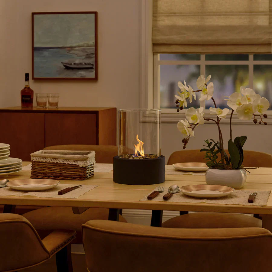 BowLift | Warmth without scent in an elegant, portable tabletop fireplace
