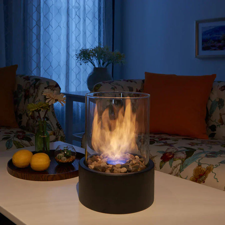 BowLift | Warmth without scent in an elegant, portable tabletop fireplace