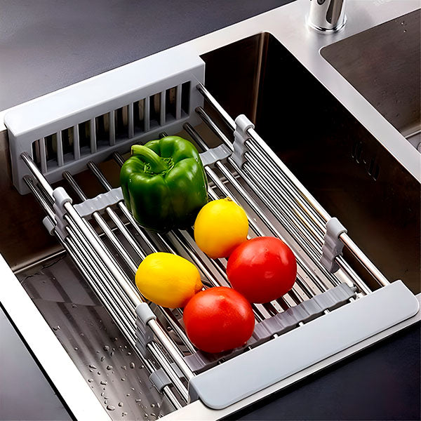 Adjustable Sink Draining Rack for Dishes and Produce