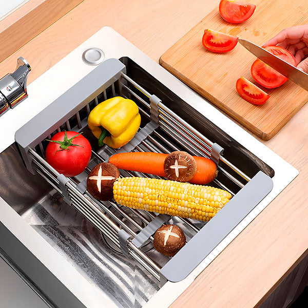Adjustable Sink Draining Rack for Dishes and Produce