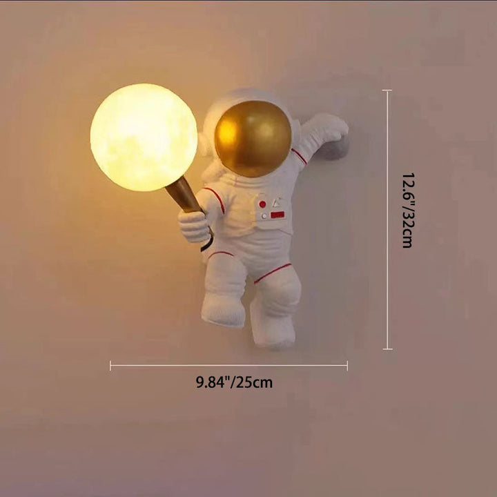 BowLift | CosmoBuddy Astronaut Wall Lamp | Creative Design | Resin & ABS | LED Bedroom Light