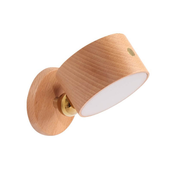 BowLift | Simple wood USB rechargeable touch magnet LED night light wall sconce lamp