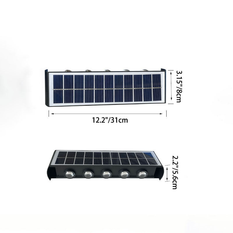 BowLift | Modern Simplicity Solar Waterproof Rectangular ABS PMMA LED Wall Light Lamp For Outdoor Patio