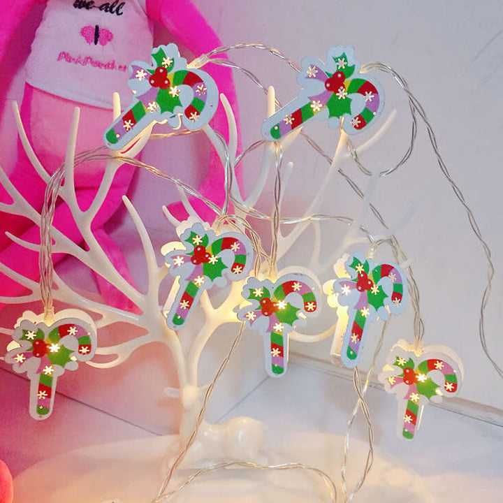 Battery-Powered LED Christmas String Lights with 10 or 20 Bells and Elk Designs