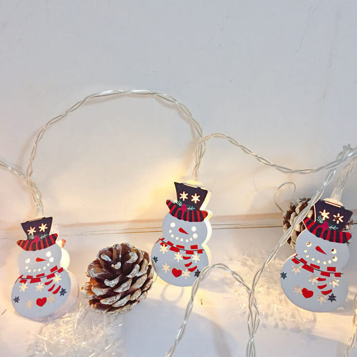 Battery-Powered LED Christmas String Lights with 10 or 20 Bells and Elk Designs