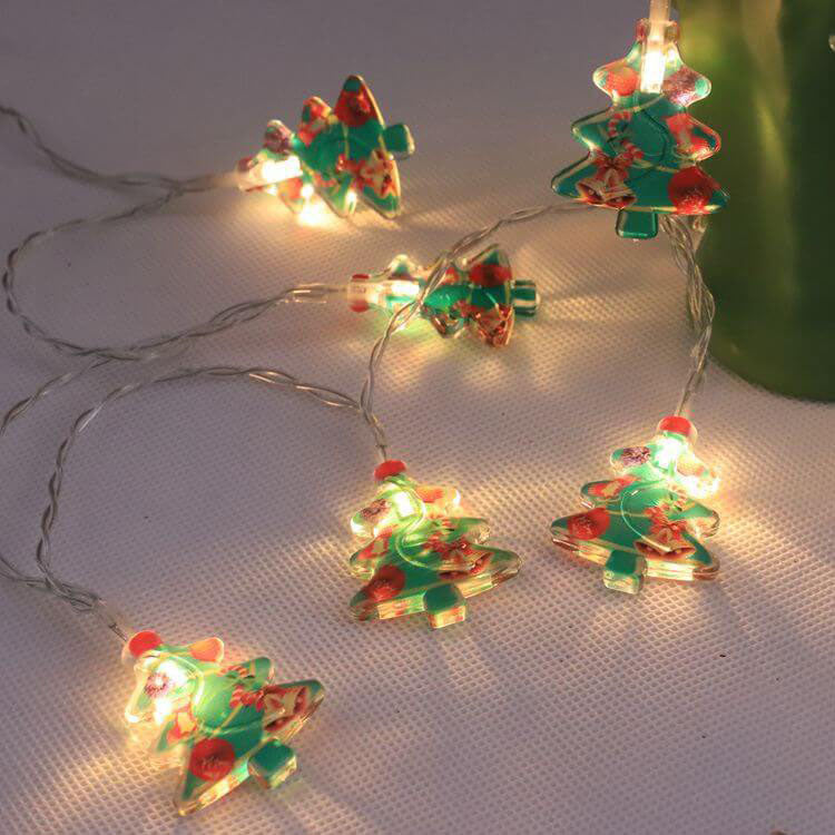 Battery-Powered Christmas LED String Lights with Snowman Designs and Multiple Lengths