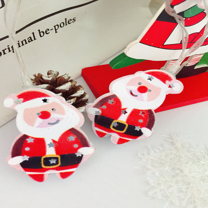 Battery-Powered LED Christmas String Lights with 10 or 20 Bells and Elk Designs