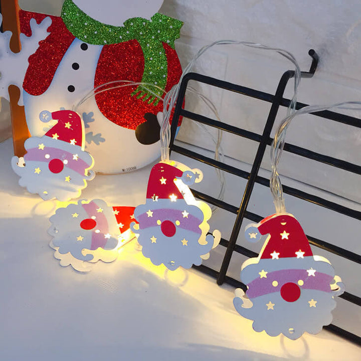Battery-Powered LED Christmas String Lights with 10 or 20 Bells and Elk Designs