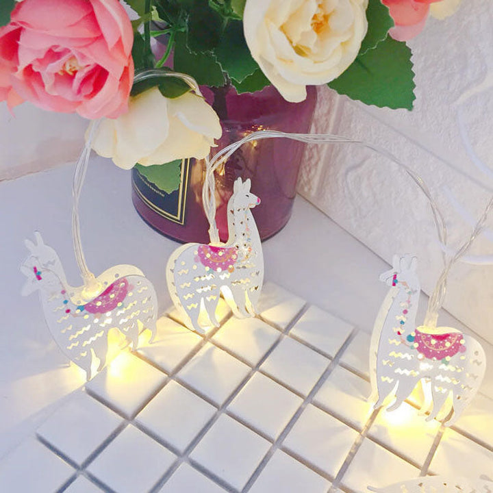 Battery-Powered LED Christmas String Lights with 10 or 20 Bells and Elk Designs