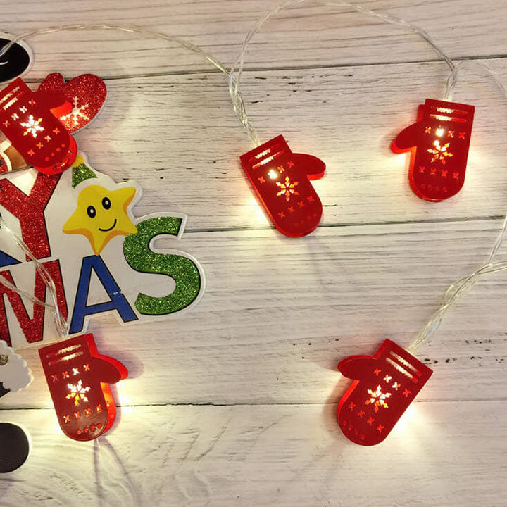 Battery-Powered LED Christmas String Lights with 10 or 20 Bells and Elk Designs