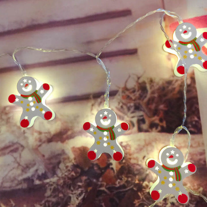 Battery-Powered LED Christmas String Lights with 10 or 20 Bells and Elk Designs
