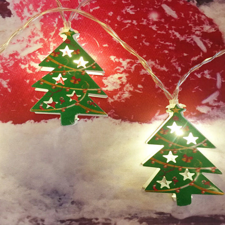Battery-Powered LED Christmas String Lights with 10 or 20 Bells and Elk Designs