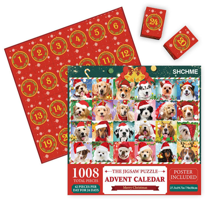 BowLift | 1000PCS Christmas Jigsaw Puzzles Advent Calendar  - Christmas Gift