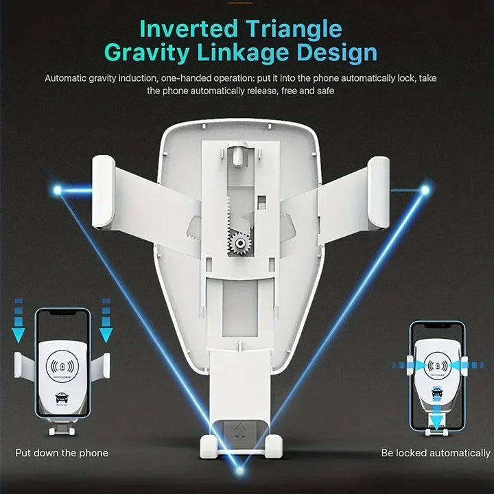 BowLift | Voltano Auto Phone Holder | Wireless & Fast Charging | Automatically Locking | For Air Vent