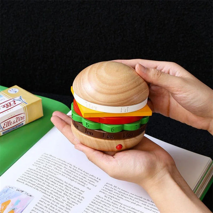 BowLift | Rotating Wooden Hamburger Decorative Calender