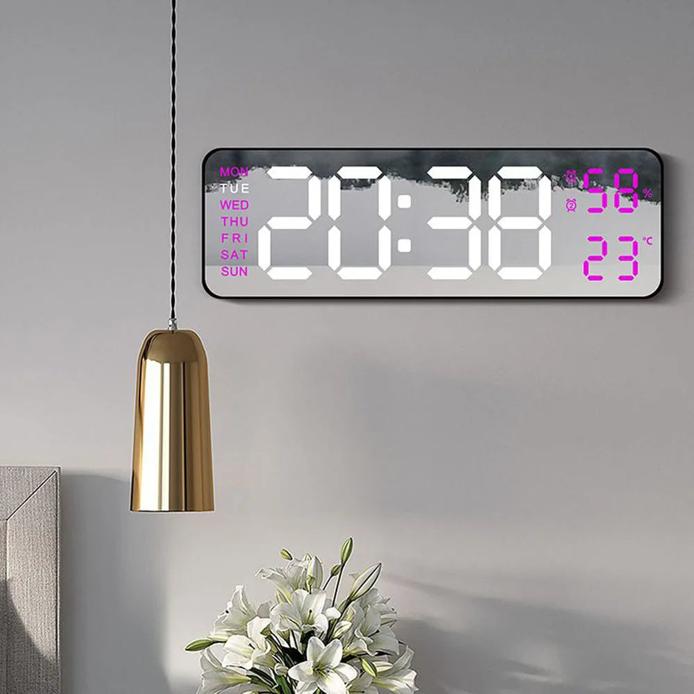 TimeGlow Clock - Slim Digital Alarm Clock with Temperature & Calendar Bowlift