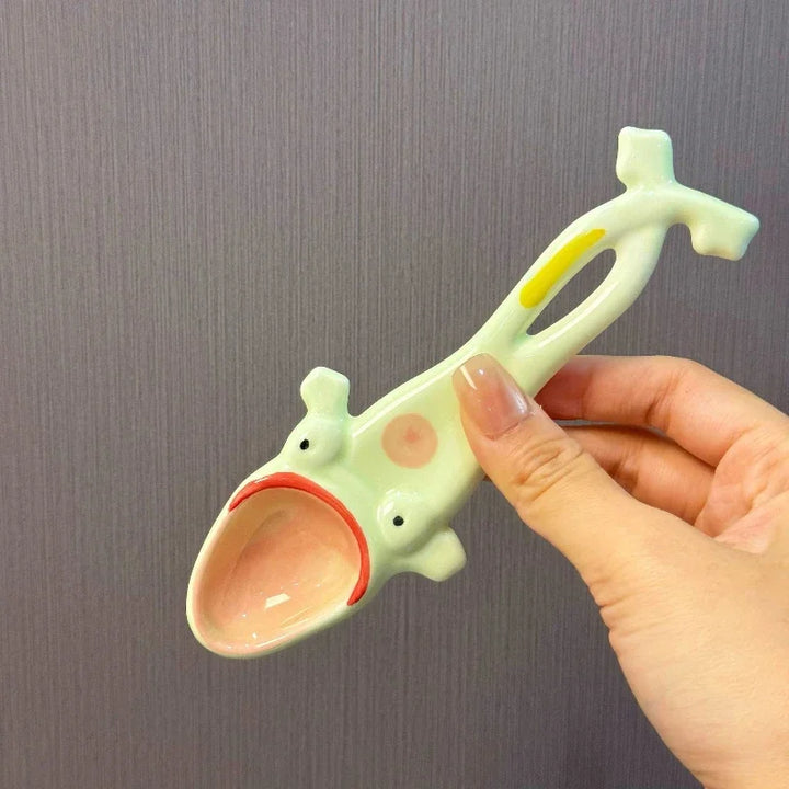 BowLift | Funny Frog Long Handle Ceramic Spoon