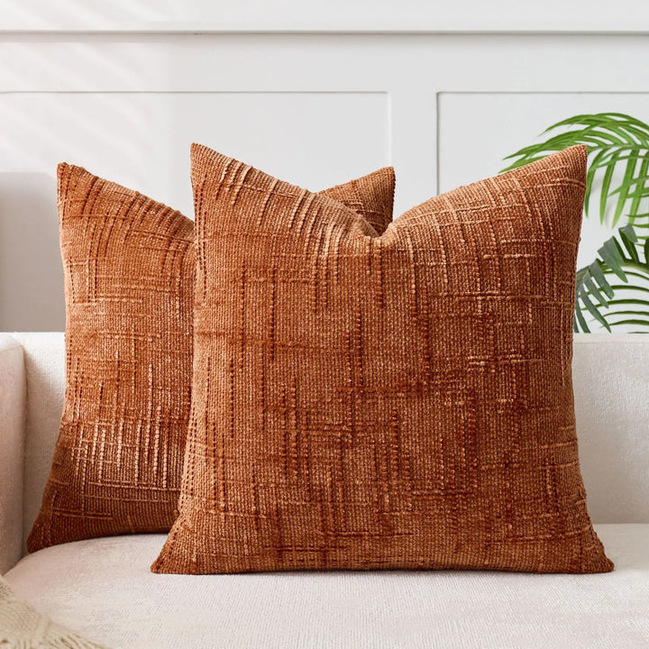 BowLift | Chenille Cushion with Bamboo Texture in Solid Color for Sofa and Bedroom