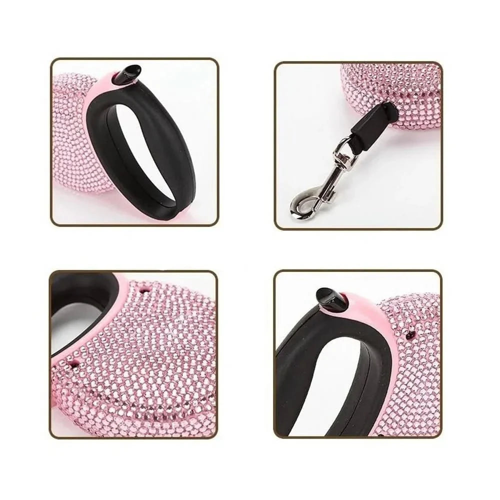 BowLift | Luxury Retractable Leash with Rhinestones for Small Dogs & Cats