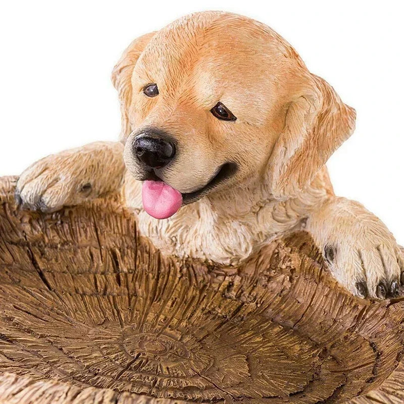 BowLift | Golden Retriever Puppy Bird Bath Garden Statue