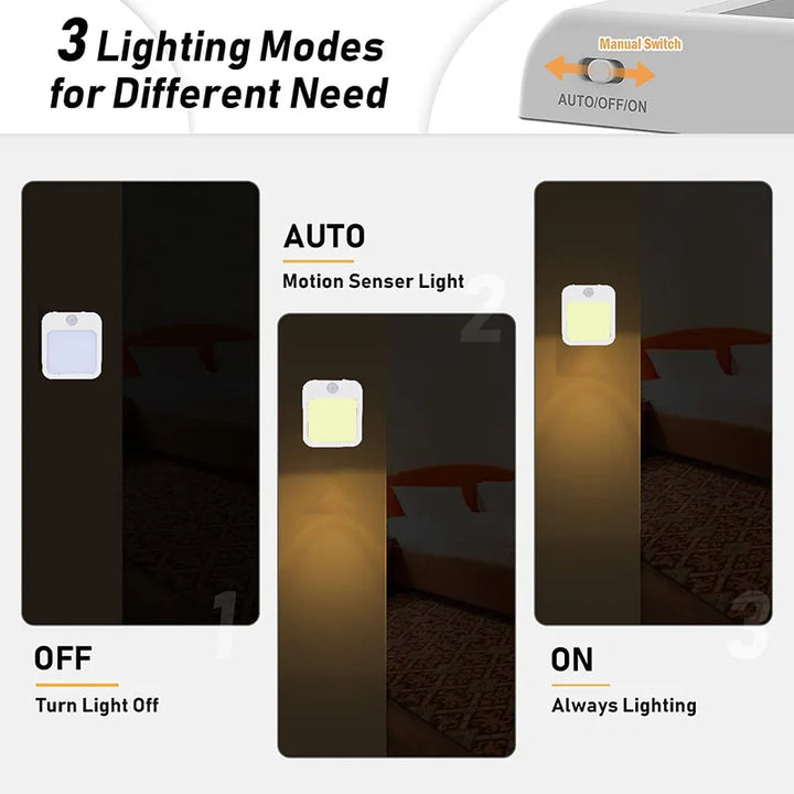 BowLift | Sensilux Mini LED Night Light | With Motion Sensor | Warm & Cool White | For Hallway, Bedroom & Bathroom