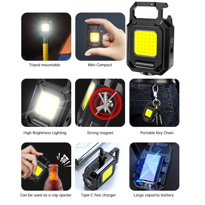 BowLift | TorchKey Mini Flashlight | 1000 Lumen | Magnetic Base & USB-C | Keychain Format