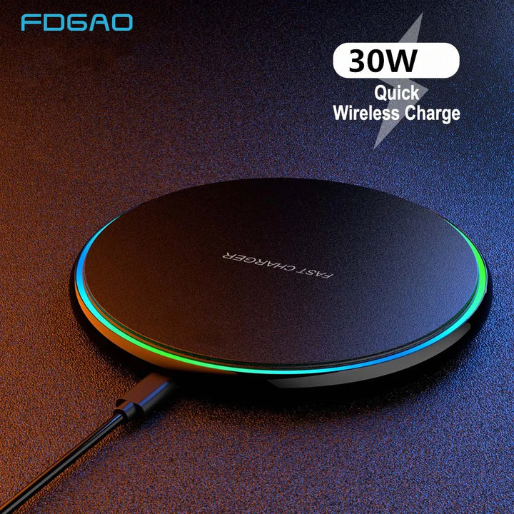 BowLift | 30W Fast Wireless Charging Pad | Premium USB-C MagSafe Charger for Apple iPhone, Samsung & Android