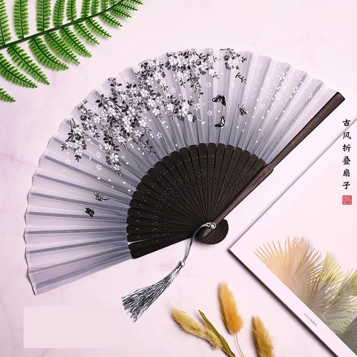 Traditional Japanese Style Floral Hand Fan | Bowlift