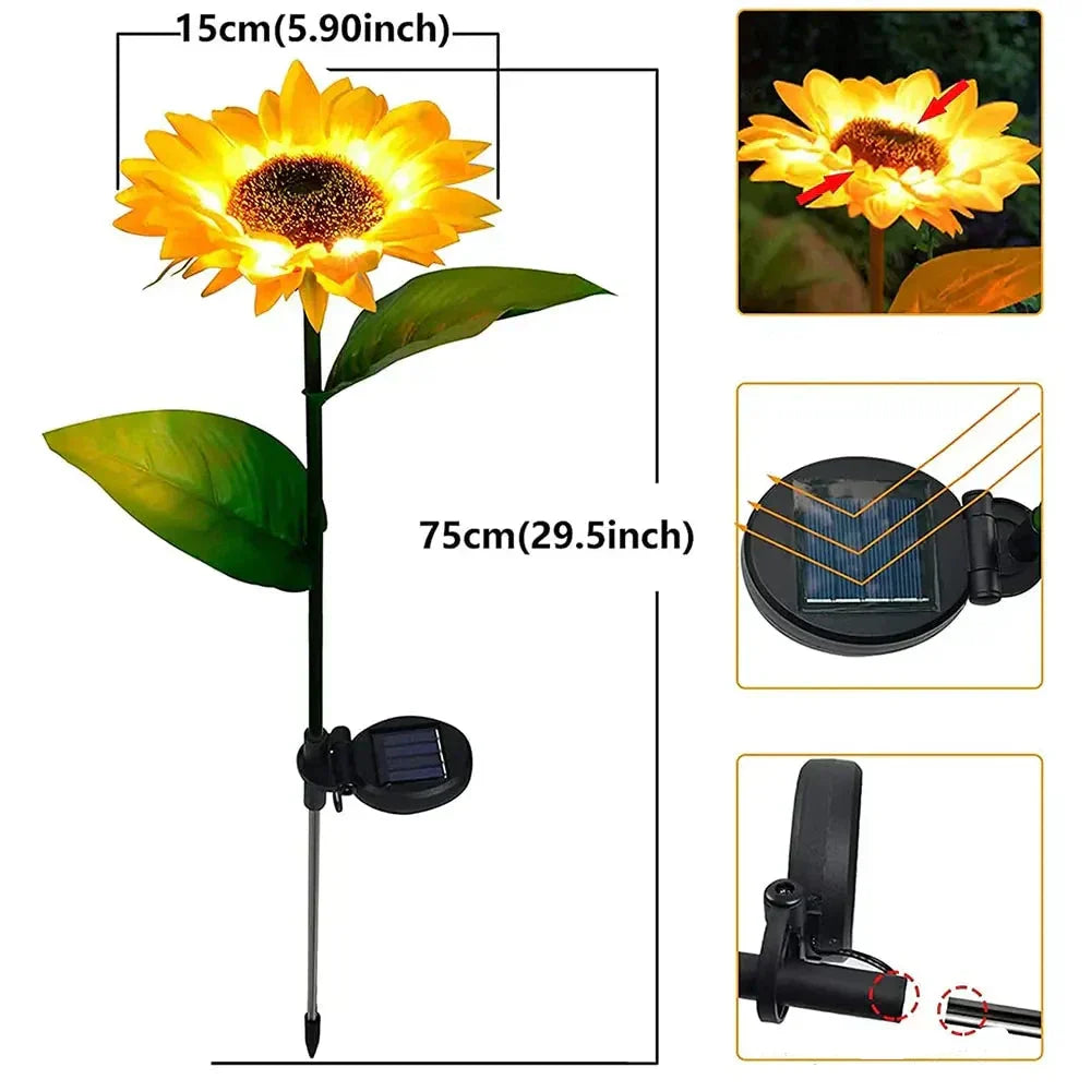 BowLift | Waterproof Solar Sunflower Lamp for Garden & Terrace