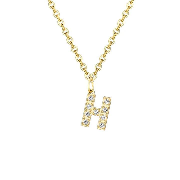 BowLift | Dainty Zircon Letter Initial, Number, Symbol Chain Necklace