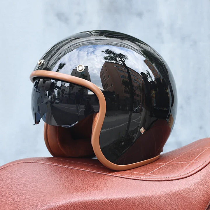 BowLift | Retro Motorcycle Helmet 3/4 Open Face – Valor