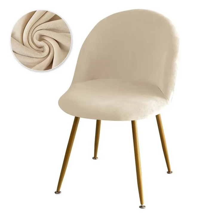 BowLift | Elastic Velvet Chair Covers - Stretch Low Back Slipcovers for Dining and Makeup Chairs