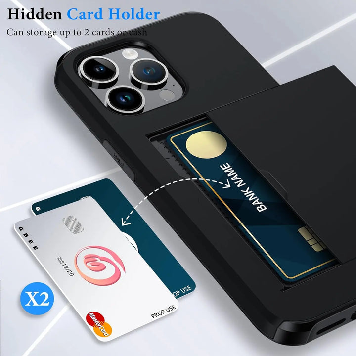 BowLift | LuxShield iPhone Case with Card Holder | Slim Design | Card Storage | Protection & Style