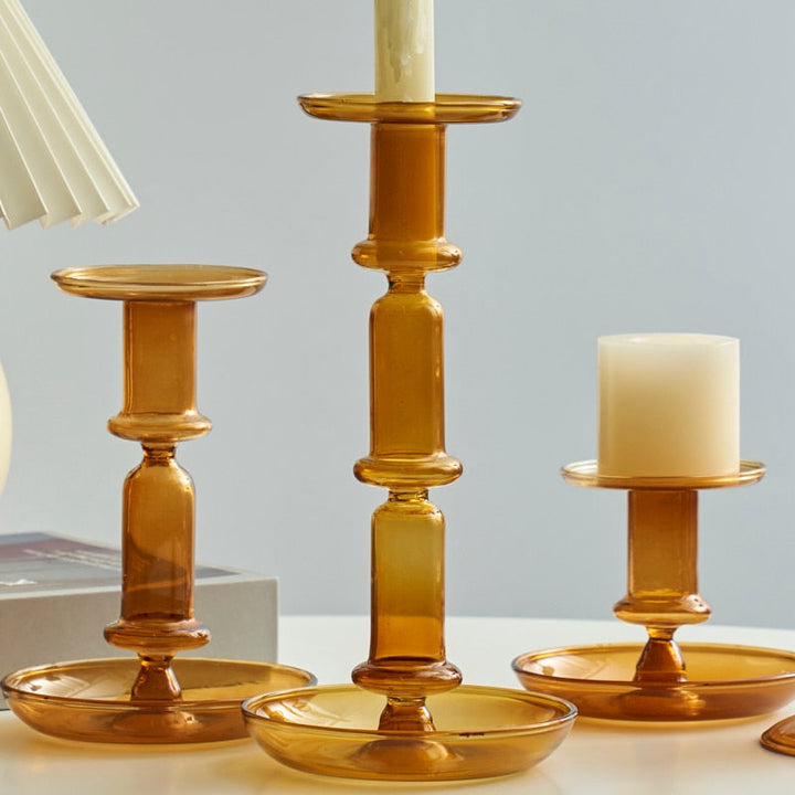 Amber Modern Glass Candle Holder | Bowlift