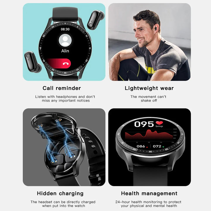 BowLift | Two In One  Smart Watch With Bluetooth Earbuds
