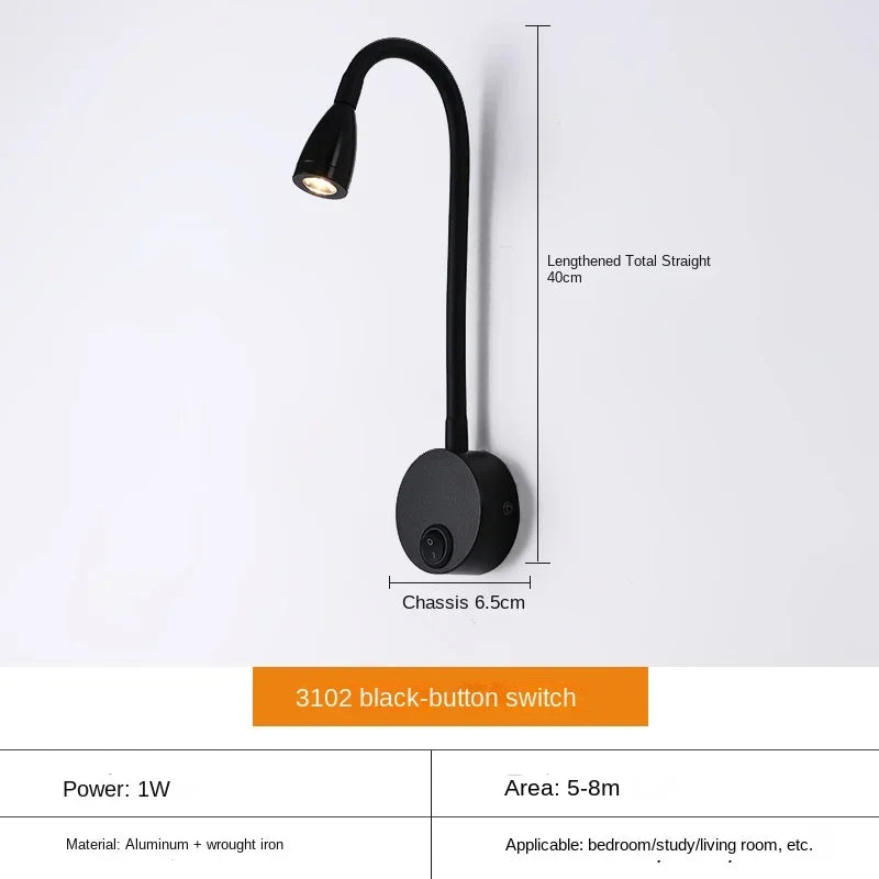 BowLift | Versatile LED Wall Lamp: Modern, Flexible, Perfect for Reading in Bed