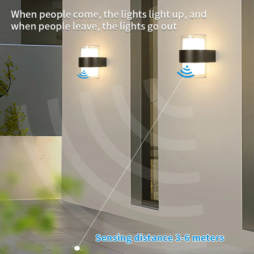 BowLift | LED Outdoor Wall Light AuroBeam | IP66 Waterproof | Motion Sensor & Twilight Sensor | 6W / 12W