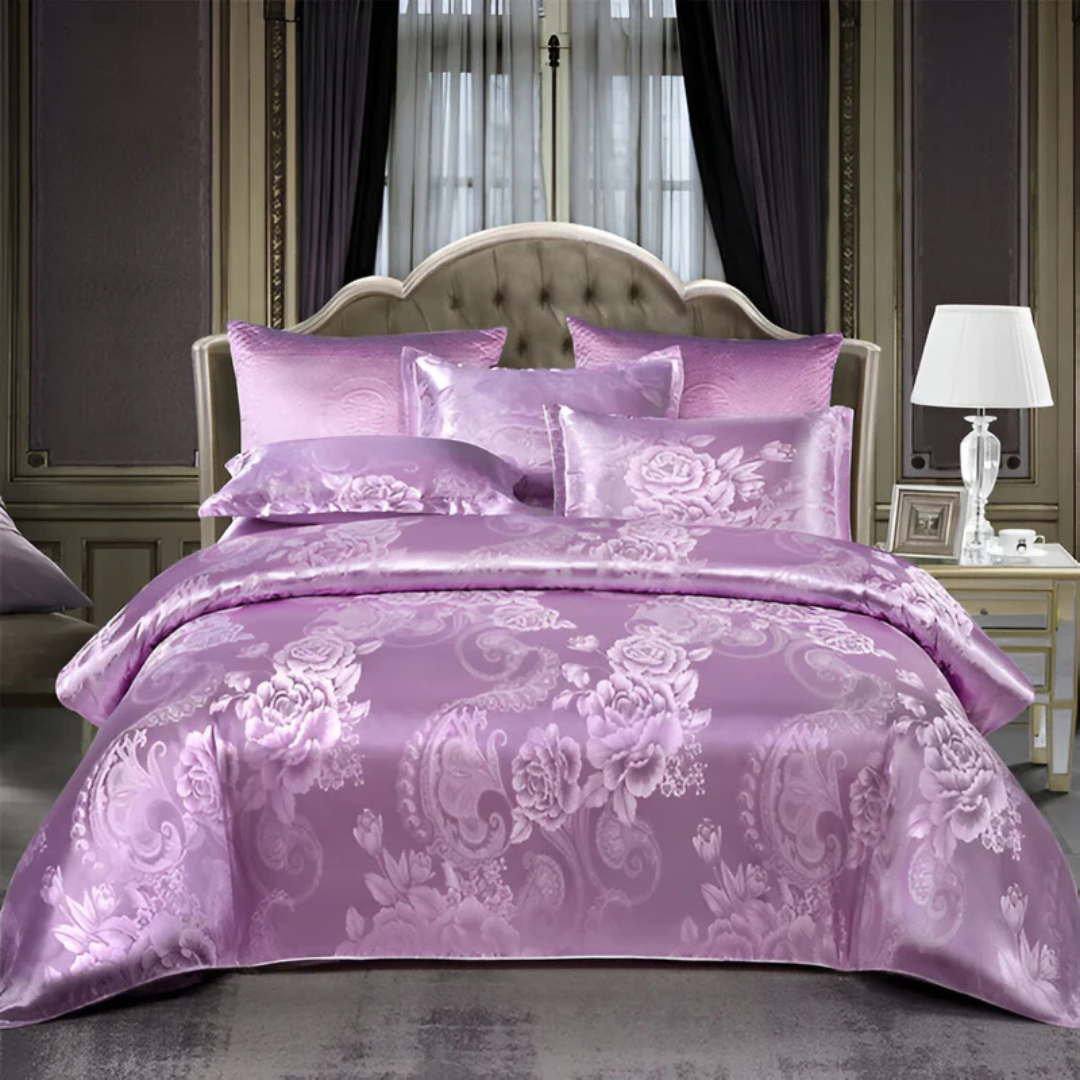 BowLift | Satin Floral Soft Duvet Cover Set