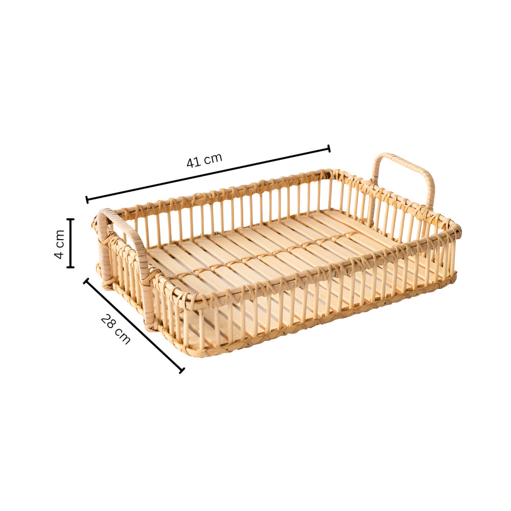 BowLift | Rustic Weave Rattan Tray