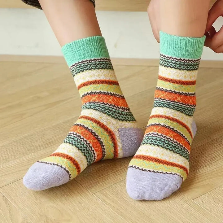 BowLift | Woolina | Women's Wool Socks Set | 5 Pairs | Extra Thick & Warm | Autumn & Winter