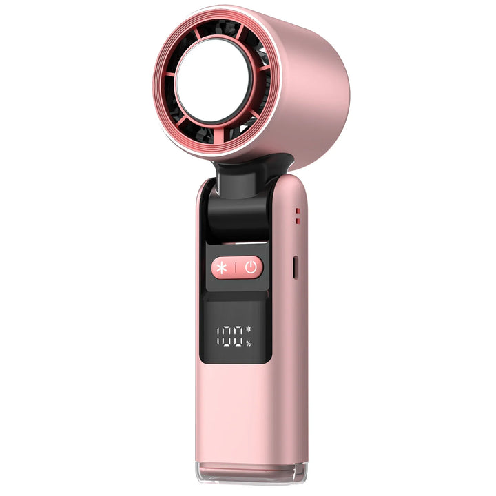 BowLift | CoolioX Mini Hand Fan | 100 Wind Levels & Digital Display | Foldable & USB Rechargeable | 4000 mAh Battery