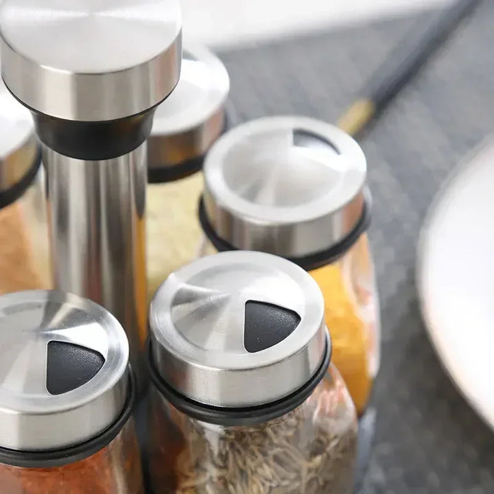 BowLift | Rotating Glass Spice Storage Set