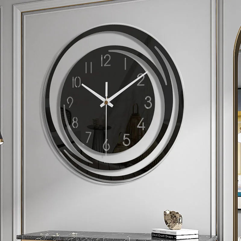 BowLift | Acrylic Wall Clock - Scandinavian Design - Black - Clock