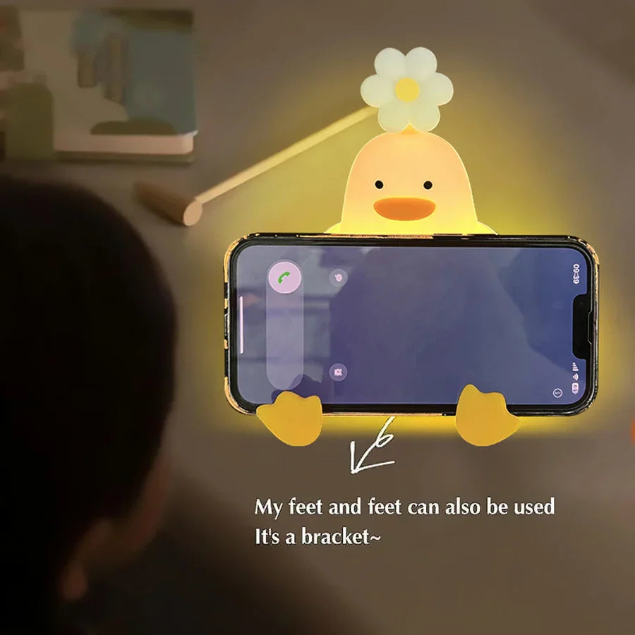 BowLift | Cute Flower Duck Phone Holder Night Lamp