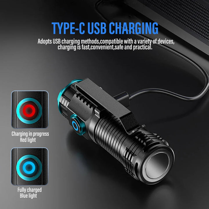 BowLift | LED Flashlight LumiXPro S-359 | Mini XHP50 | Magnetic & Rechargeable | 1000 Lumens | USB & Clip Function