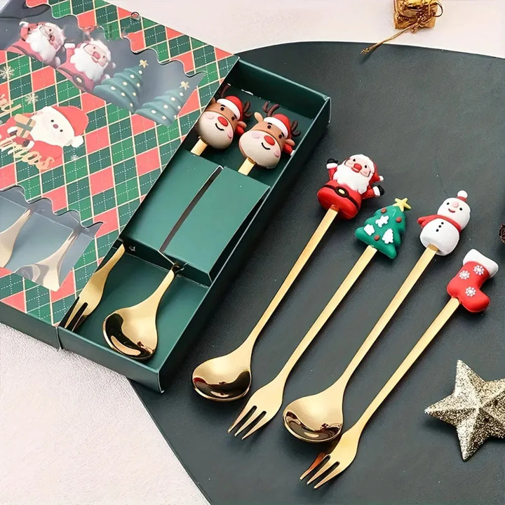 BowLift | Stainless Steel Christmas Utensil 4-Piece Sets