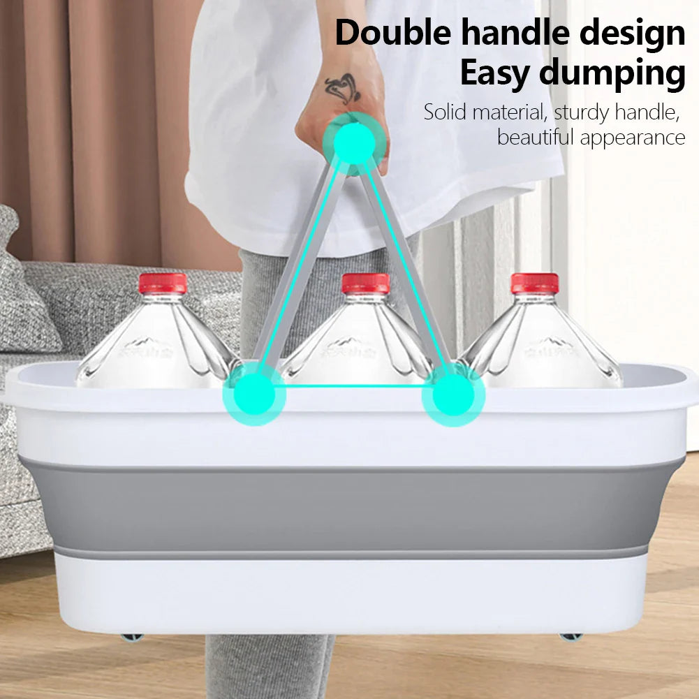 BowLift | Foldora Foldable Rectangular Wash Basin | Portable Bucket with Large Capacity | For Camping, Household & Travel