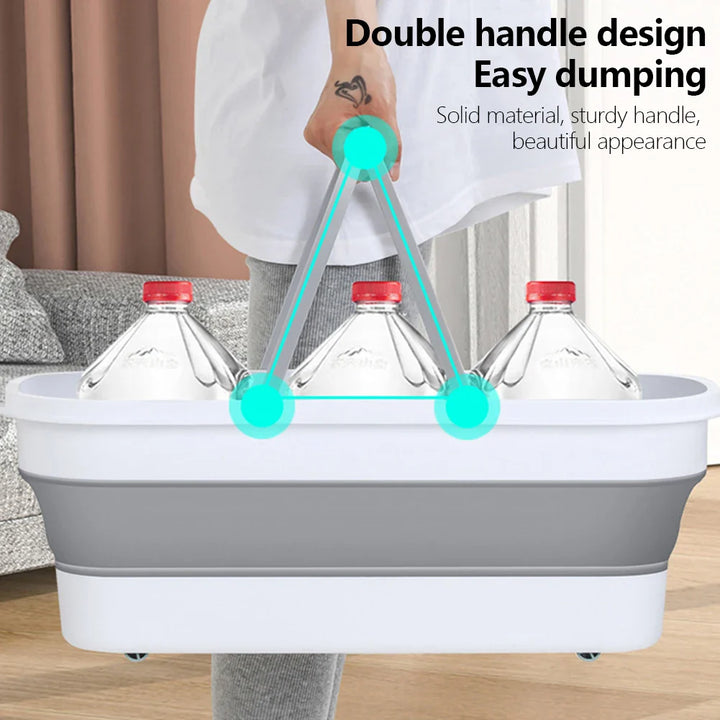 BowLift | Foldora Foldable Rectangular Wash Basin | Portable Bucket with Large Capacity | For Camping, Household & Travel