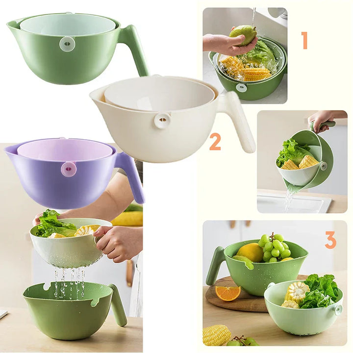 BowLift | Double Layer Quick Vegetable Drainer Basket