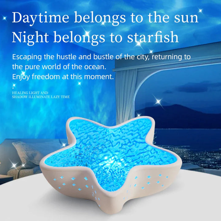 BowLift | MARILUX Star Sea Projector Lamp | 7 Colors | Ocean Waves & Aurora Effect | Starfish Design